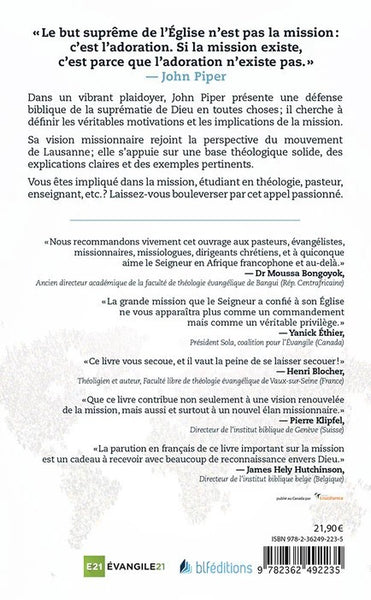 Que les nations se réjouissent! Dieu au coeur de la mission